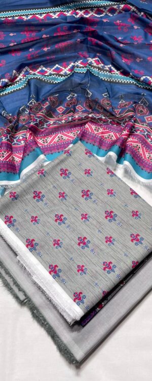 3 Piece Unstitched Printed Lawn Suit
