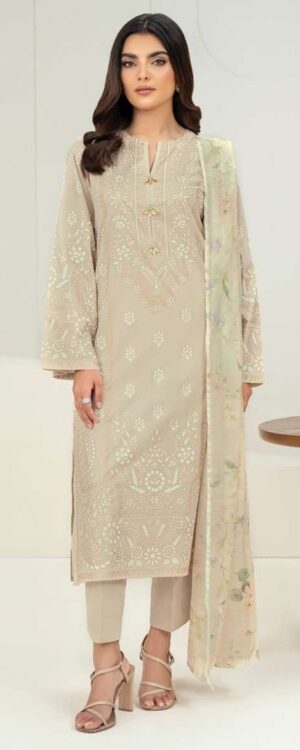 Limelight 3-Piece Unstitched Lawn Suit – Gold Paste Print | Summer 2025