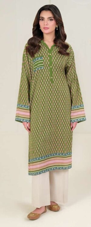 Limelight 1-Piece Unstitched Lawn Shirt – Green Print | Summer 2025