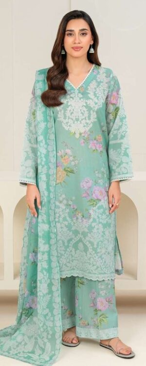 Limelight 3-Piece Printed Lawn Suit – Mint Green | Summer 2025